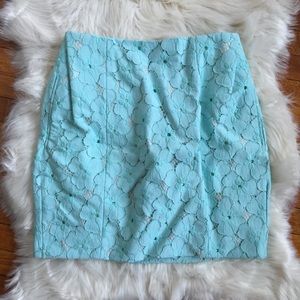 ☀️Diane Von Furstenberg Turquoise Floral Skirt 4